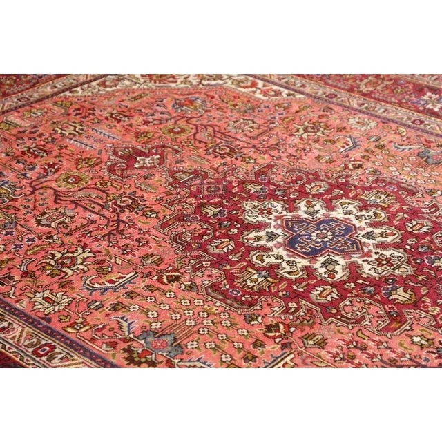 Textile Middle Eastern Hand-Knotted Tabriz Rug For Sale - Image 7 of 11