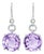 Late 20th Century 18K White Gold Diamond Cabochon Amethyst Hanging Drop Earrings, Pair For Sale