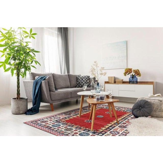 8x10 Coral Hand-Knotted Wool Triple Floral Motif Classic Traditional Carpet Rug For Sale In New York - Image 6 of 6