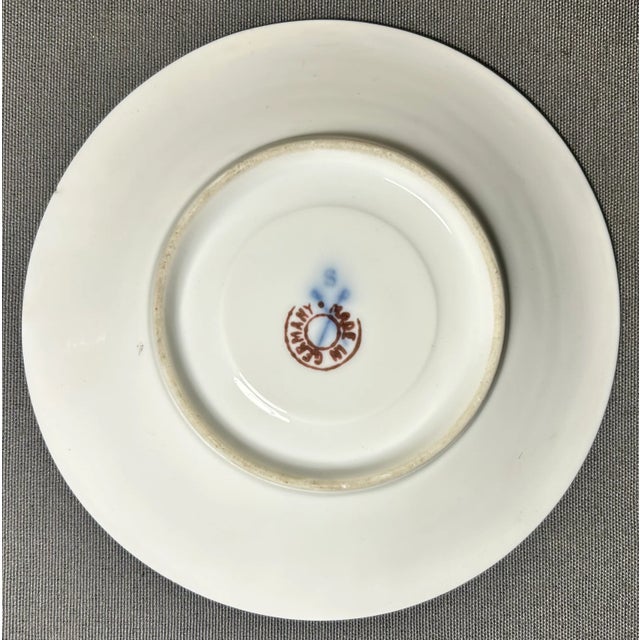 Pink Late 19th Century German Victorian Schlesische Porzellanfabrik Louis Lövinsohn and P. Donath Gilded Pink Porcelain Mustache Cup and Saucer Set For Sale - Image 8 of 9