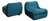 1970s Italian Tubular Lounge Chairs in Blue Bouclé — A Pair For Sale