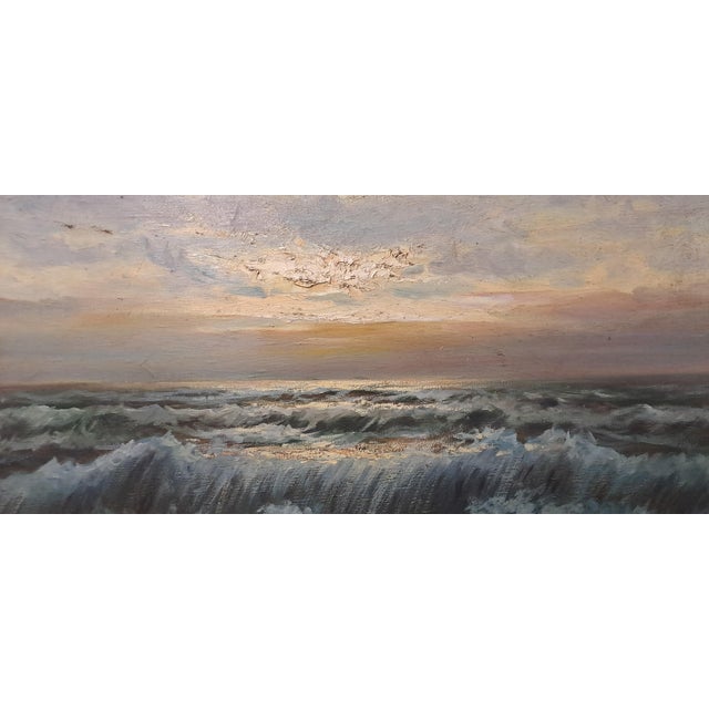 Licinio Campagnari, Marina at Sunset, Oil on Canvas, 1920s-1940s, Framed For Sale - Image 7 of 11