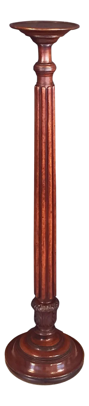 Torchère Pedestal Stand of Turned Mahogany From England (H 57)
