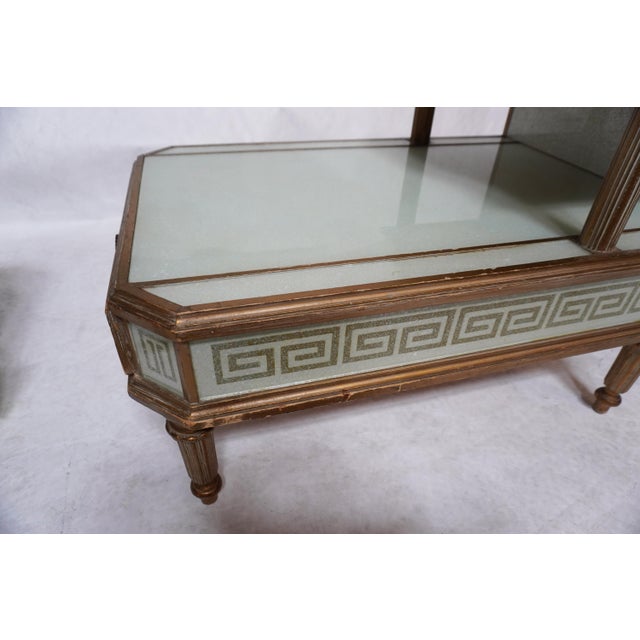 Mid 20th Century A Pair of Reverse-Painted and Opalescent Nightstands For Sale - Image 11 of 18