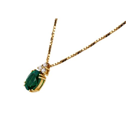Giorgio Visconti. 18k Gold Pendant and Earrings with Emeralds and Diamonds., 2000s For Sale - Image 4 of 9