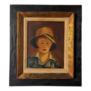 1951 “The Torn Hat – After Thomas Sully” Vintage Oil Portrait Painting by Michael