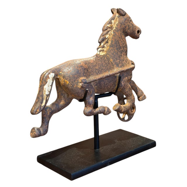 Farmhouse Early 20th Century American Iron Horse Toy on Custom Steel Mount For Sale - Image 3 of 9