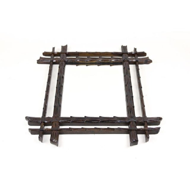 Black Black Forest Rustic Handcarved Mirror, 1870s For Sale - Image 8 of 15