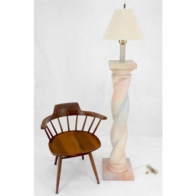 Mid-Century Modern Twisted Rope Style Base Massive Decorative Floor Lamp Mid Century MINT! For Sale - Image 3 of 13
