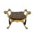 Italian Giltwood Curule Stool with Velvet Leopard Print Cushion. Stool features boldly carved with lion head terminals,...