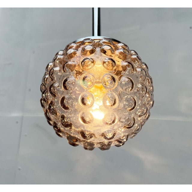 Mid-Century Modern German Space Age Glass Ball Pendant Lamps by Rolf Krüger for Staff, 1970s, Set of 3 For Sale - Image 17 of 18