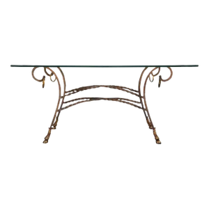 Italian Hoof Footed Iron Console Sofa Table