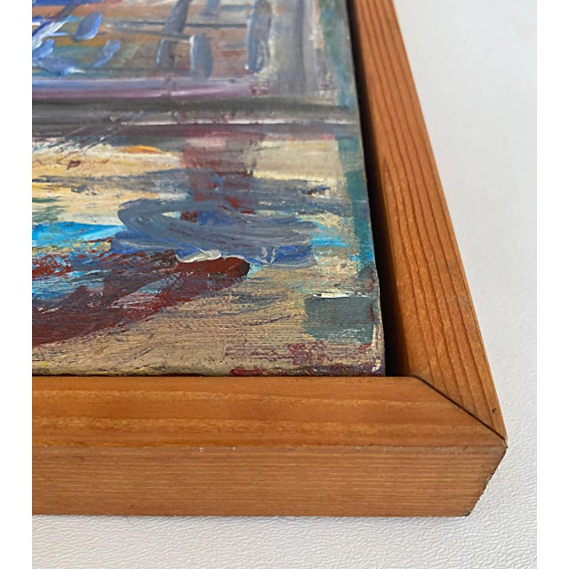 Abstract Vintage Warren Fischer Framed Abstract Acrylic Painting For Sale - Image 3 of 8