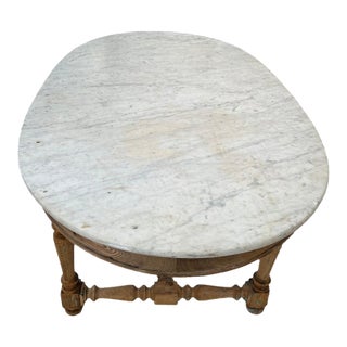 19th Century French Gibier Table With White Marble Top From a Chateau For Sale