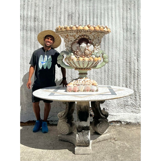 Vintage Regency Inlay Marble Table For Sale - Image 11 of 11