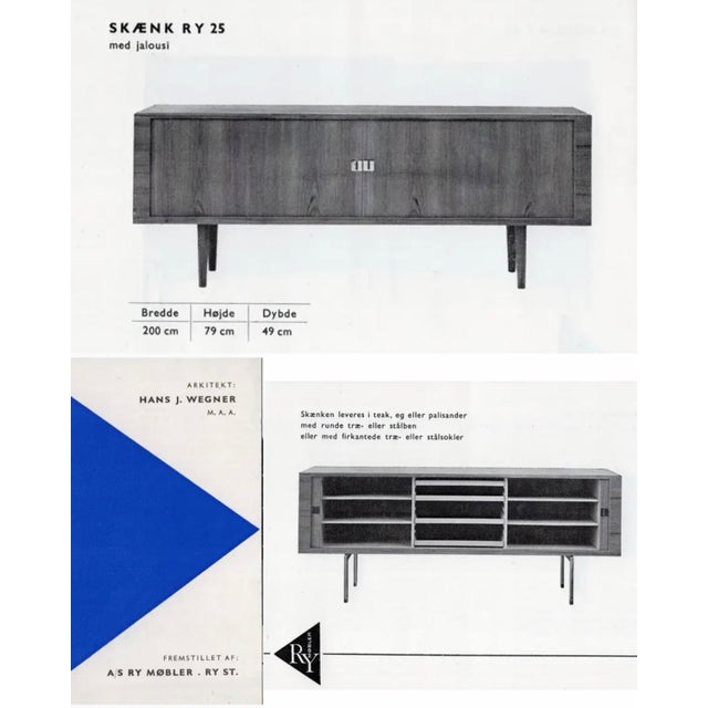 1960s 1960s Hans J Wegner "President" Credenza - Mid Century Danish Modern Teak Tambour Door Cabinet For Sale - Image 5 of 12