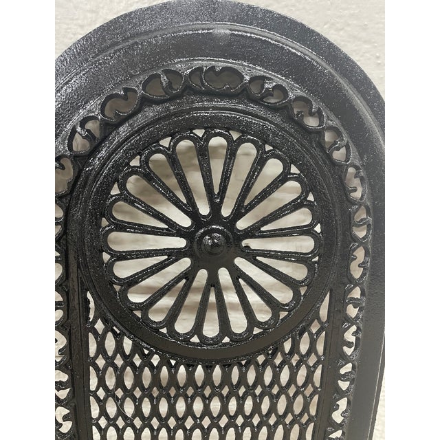 Late 19th Century Cast Iron Fireplace & Insert With Sunburst Spandrels & Mounting Slots 27" X 21.25" For Sale - Image 4 of 6