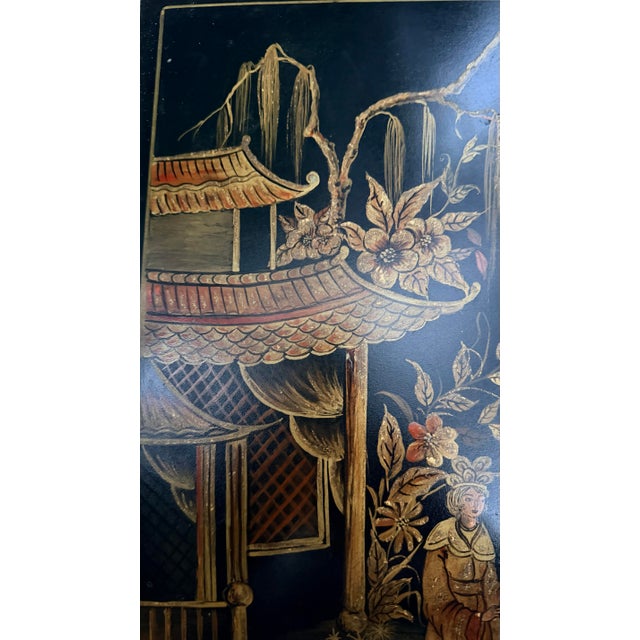 Chinoiserie Painted Three Drawer Chest, Commode, End Table, Maitland-Smith For Sale In Savannah - Image 6 of 13