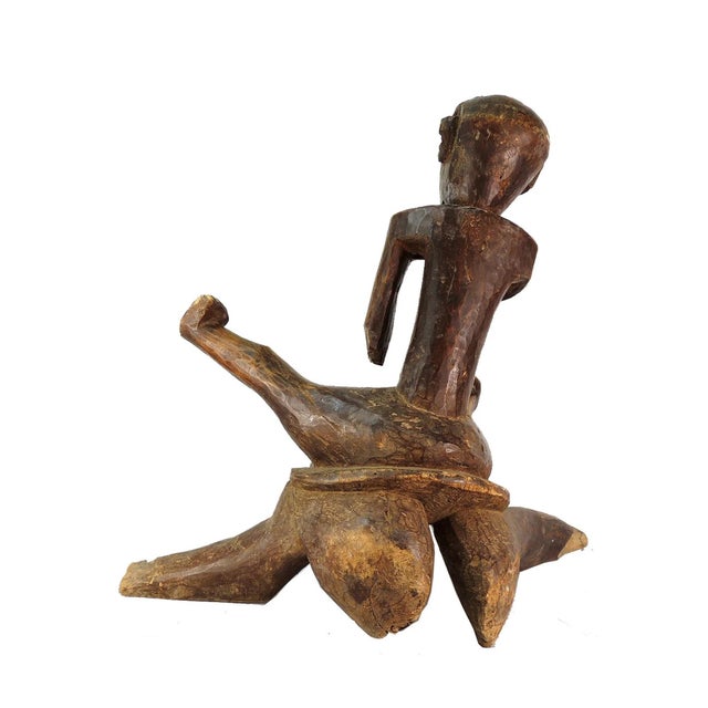 Early 20th Century Makonde Figural Stool Chair Tanzania For Sale - Image 4 of 7