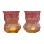 Antique Victorian Amberina Glass Toothpick Holders Inverted Thumbprint - Pair - Hobbs, Brockunier For Sale