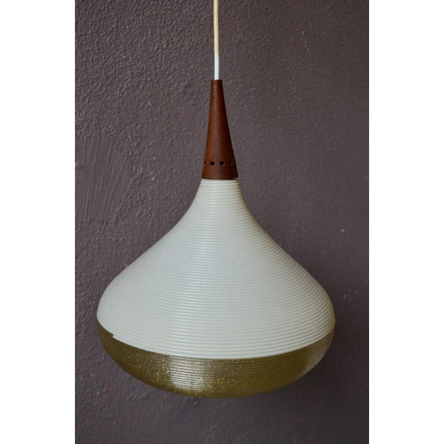 Beige Rotaflex Pendant Light in White and Gold Rhodoid Shape, France, 1950s For Sale - Image 8 of 14