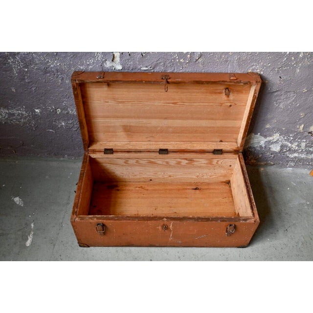 Industrial Large Industrial Patinated Orange Chest, 1940s For Sale - Image 3 of 14