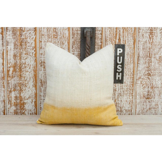 Yellow Yanti Organic Silk Pillow For Sale - Image 8 of 8