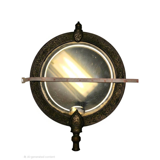Brass Antique Tiffany & Co. Brass Hand Mirror, Indo-Persian Moorish Design, Circa 1890 - 1910, Pattern 0350 For Sale - Image 8 of 9