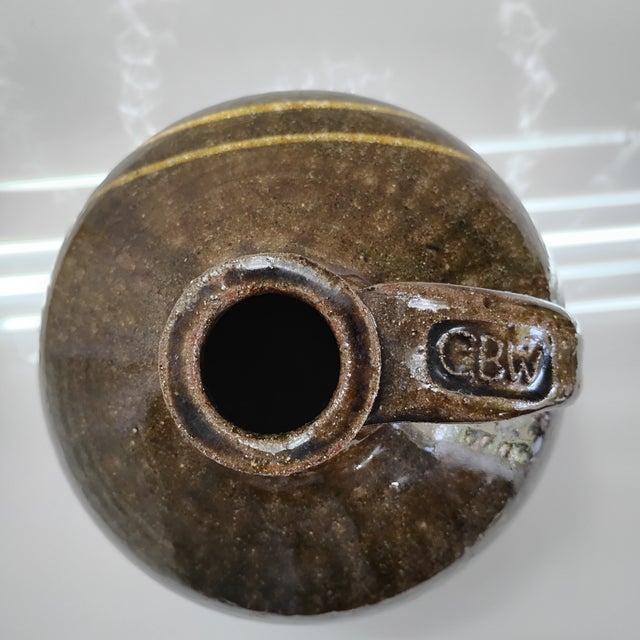 Ceramic Original Charlie West Alkaline Glaze "Buggy" Jug For Sale - Image 7 of 8
