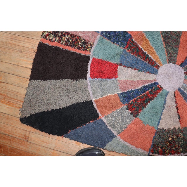 Blue Vintage American Hooked Scatter Size Rug - 3'2" x 5'11" For Sale - Image 8 of 10