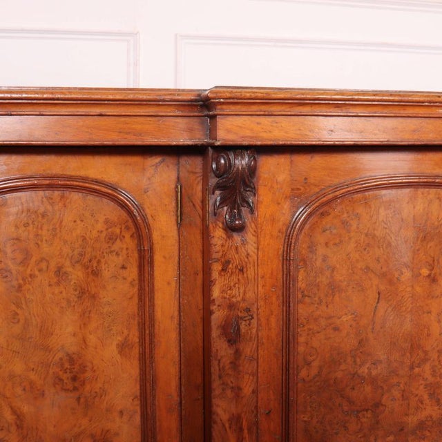English Burr Walnut Dresser Base For Sale - Image 5 of 16