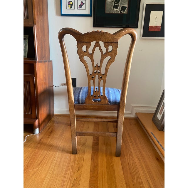 1980s 1980s 10 Georgian Chippendale Style Dining Chairs — 2 Armchairs and 8 Side Chairs For Sale - Image 5 of 7
