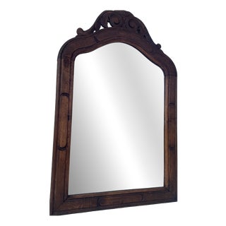 Neo-Baroque Mirror in Oak Frame with Wave Pattern, 1930s For Sale