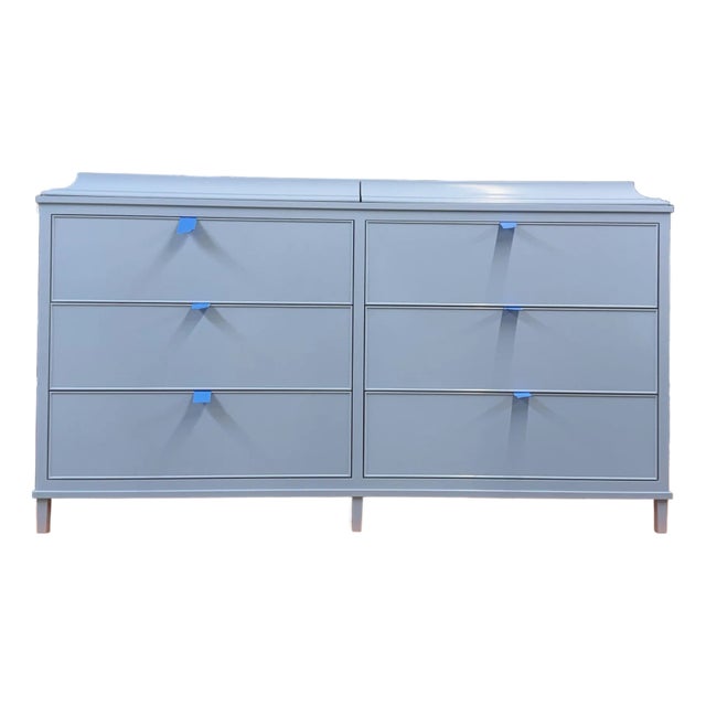 Large Light Blue Eight Drawer Dresser - Brand New and Custom Made For Sale
