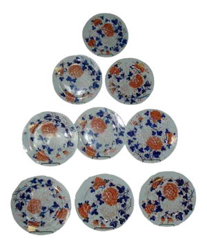 1815 Mason's Ironstone Imari Plates - Set of 9