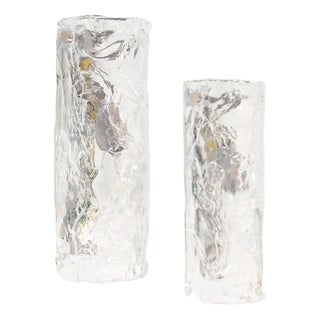 Murano Glass Wall Lamps by AV Mazzega, 1970s, Set of 2 For Sale
