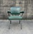 Metal Vintage Industrial Metal Office Chair With Green Upholstery For Sale - Image 7 of 14