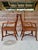 English Vintage British Colonial Style Tortoise Rattan Cane Captain’s Chairs – Pair For Sale - Image 3 of 12