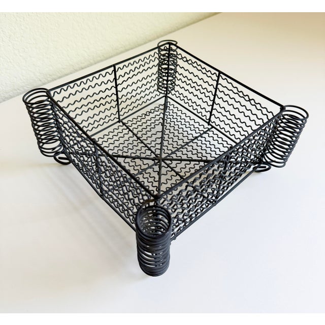 Postmodern Rustic Coiled Metal Fruit Basket For Sale - Image 3 of 10