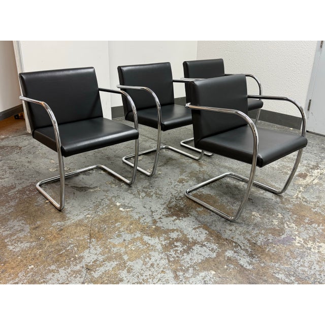 Italian Casprini Tubular Brno Style Armchairs, Set of Four For Sale - Image 3 of 12