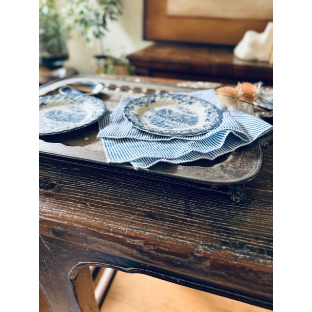 Vintage Johnson Brothers Coaching Scenes Blue Bread Plates – Set of 3 For Sale In Chicago - Image 6 of 11