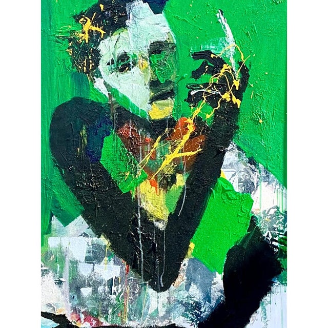 Early 21st Century Vintage Abstract Expressionist Original Oil on Canvas For Sale - Image 5 of 12