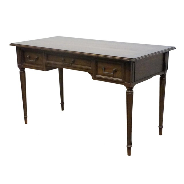 CENTURY FURNITURE Solid Walnut Italian Provincial 50" Writing Desk 30" High 50" Wide 24" Deep Knee Area: 23.5" High x...