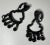 Art Nouveau Vintage Kenneth Lane Black Crystal Hinge-Back Clip-On Dangle Earrings - 2 Pieces For Sale - Image 3 of 3