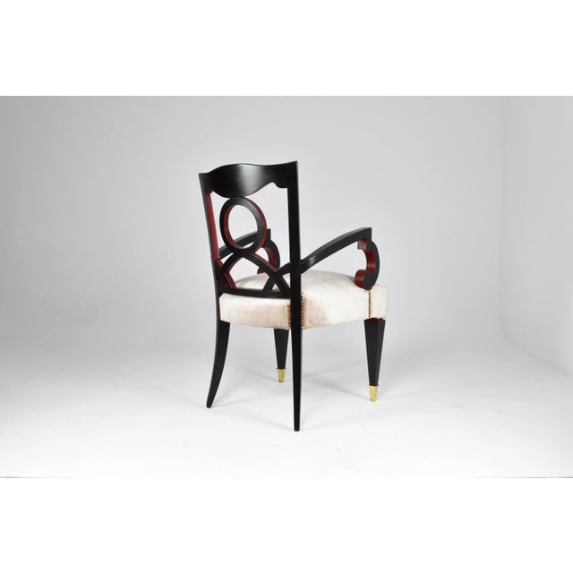 1960s Italian Dining Armchairs (Set of 4) With Extendable Game Table, 1960s For Sale - Image 5 of 18