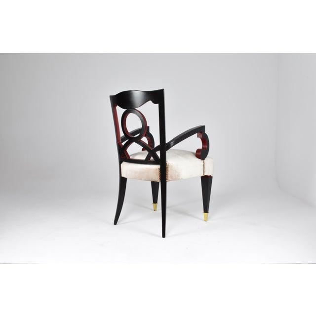 1960s Set of 4 Restored Italian Dining Armchairs With Game Table, 1960s For Sale - Image 5 of 18