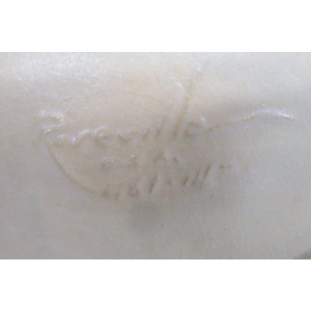 Mid 20th Century Roseville Pottery 461 14 Blue Ceil Clematis Oval Center Bowl 4689b For Sale - Image 9 of 17