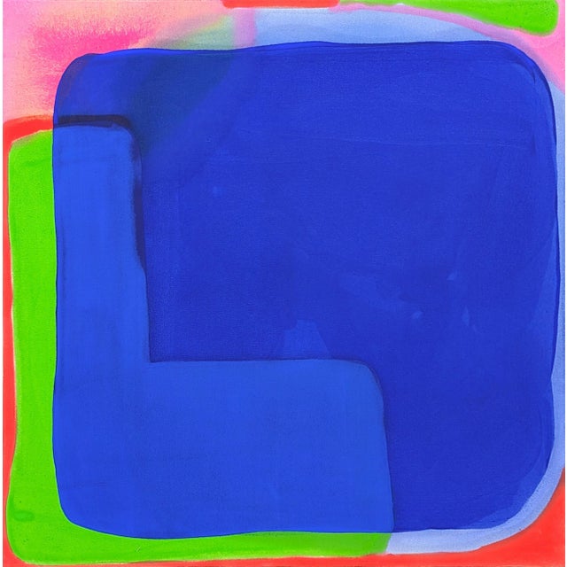 Gary Griffin "Boundary" Contemporary Blue, Pink, Green, & Red Tone Color Field Painting, 2023 For Sale