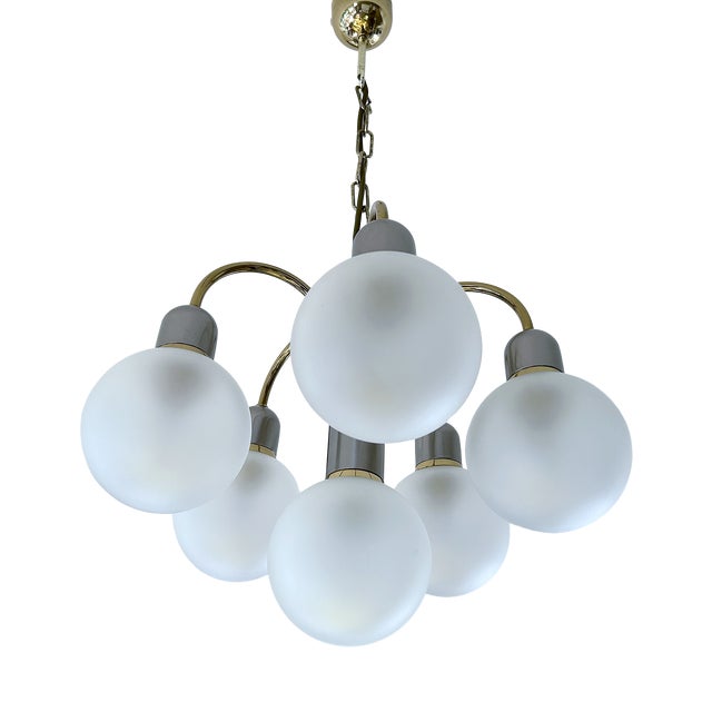 Space Age Pendant Light in Glass from Honsel, 1970s For Sale