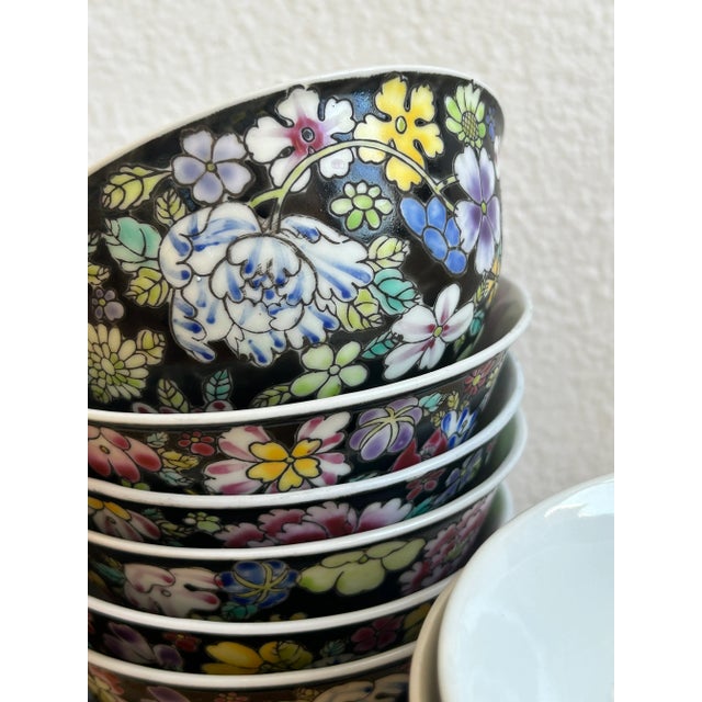 Chinese Vintage Chinese Mille Fleur Noire Set - Set of 29 For Sale - Image 3 of 7